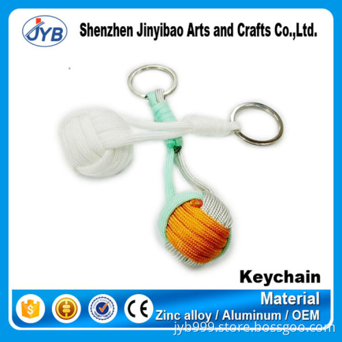 2016 hit product custom rope knots keyring parachute ropes ball keychain